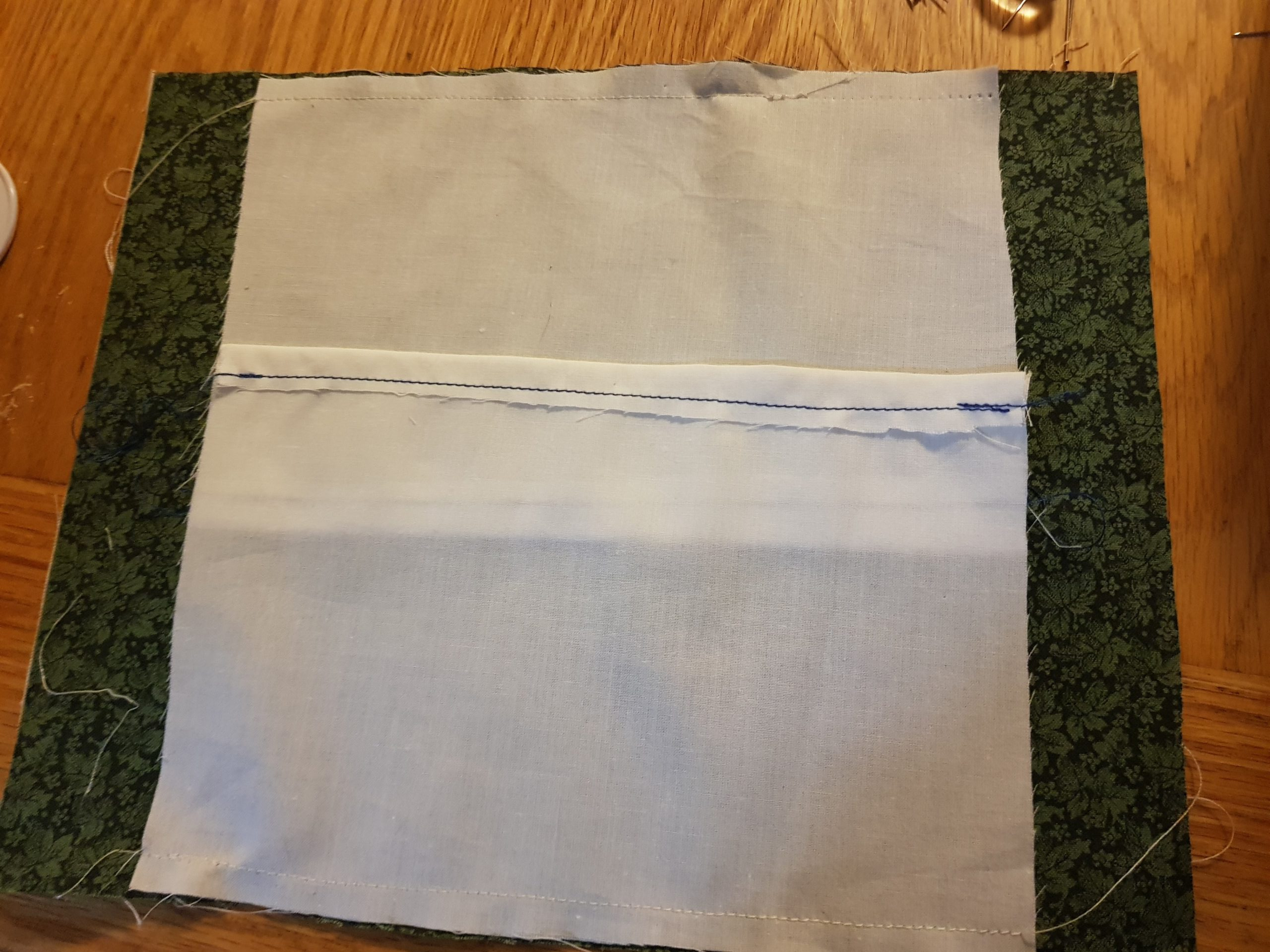 after sewing the pocket for the mask