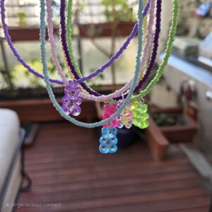 שרשרת דובי | תליון דובון גומי שרשרת דובי | תליון דובון גומי